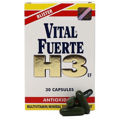 Vital Fuerte H3, Vitamins and Minerals, Antioxidant, 30 Capsules, Blister
