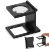 Rongon Pocket Magnifier Small Folding Magnifying Glasses 10X 28mm Mini Jewelers Magnifying Loupe with Scale Three-Folding Loupe Magnifiers for Coins Textile Optical Jewelry Tool (1 Pcs) view 1
