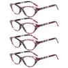 OWN4B Reading Glasses 4 Pack, Cat Eye Rhinestones Vintage Fashion Designer (4 Pack Red, 1.0) view 1