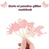 48 Pieces Baby Shower Cupcake Toppers for Girls Glitter Pink Baby Girl Food Picks Baby Shower Toothpicks for Girls Birthday Cake Decorations Party Favors Supplies view 4