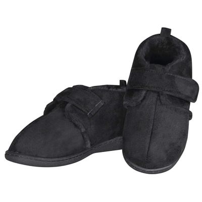 Dream Products Diabetic Comfort Slippers, Adjustable House Shoes, Black, Ladies Medium