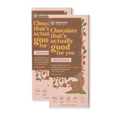 Elements Truffles Candy & Chocolate Bars Almond Crunch (Pack of 2)