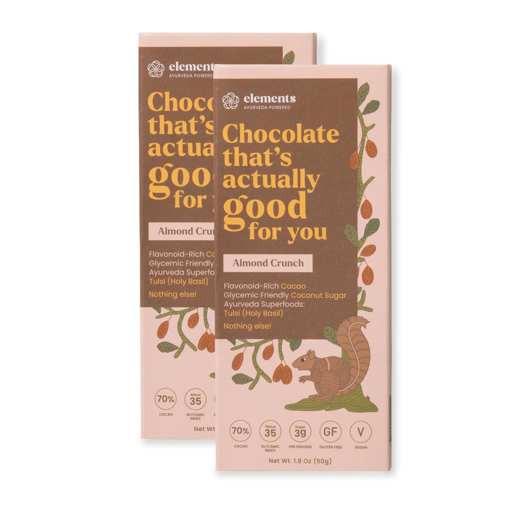 Elements Truffles Candy & Chocolate Bars Almond Crunch (Pack of 2)