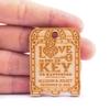 Summer-Ray 50pcs Personalized Wooden Treasure Chest Love is The Key to Happiness Wedding Bridal Shower Gift Tags view 4