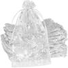 100Pcs/Pack Snowflake Jewelry Packing Drawable Christmas Organza Bag Wedding Gift Bags Pouches Package (4x6" (10x15cm)) view 2
