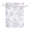 100Pcs/Pack Snowflake Jewelry Packing Drawable Christmas Organza Bag Wedding Gift Bags Pouches Package (2.76x3.54"7x9cm)) view 1