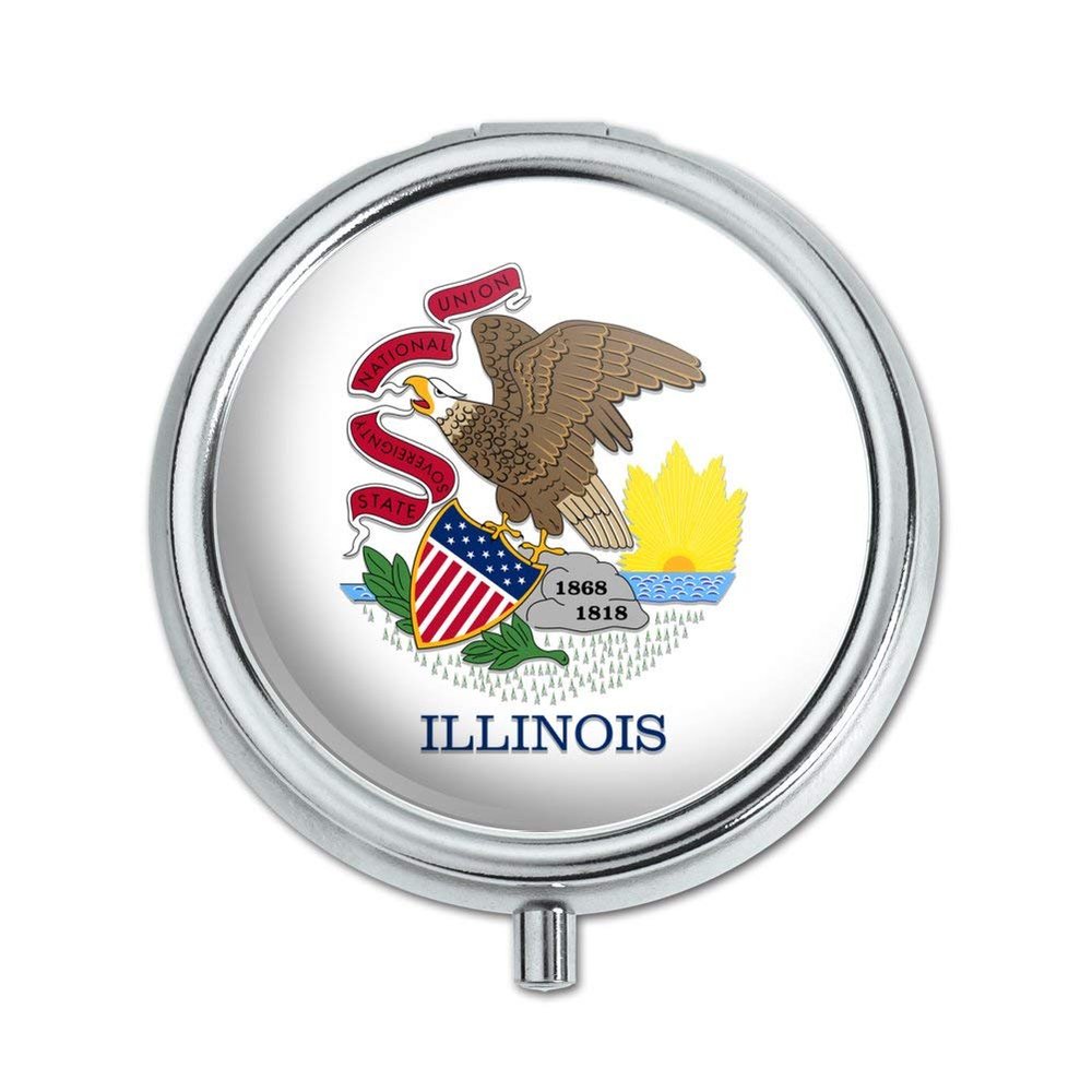 Illinois State Flag Pill Case Trinket Gift Box