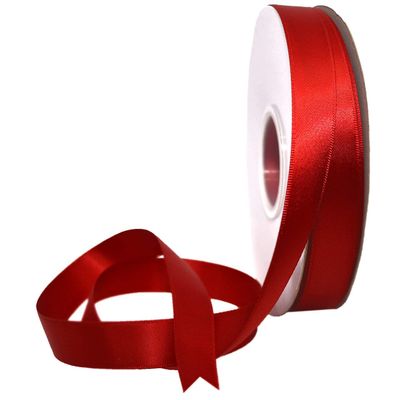 Morex Ribbon Double Face Satin Ribbon 3/8" X 50 YD Scarlet Ribbon for Gift Wrapping, Birthday Gift Cards, Satin Dress for Women, Silk Ribbons for Crafts, Wedding Gifts for Couple