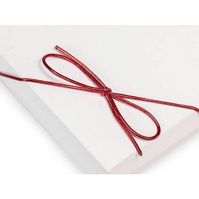 19 Inch Red Metallic Stretch Loops with Bow (1/16in. Cord) (50)