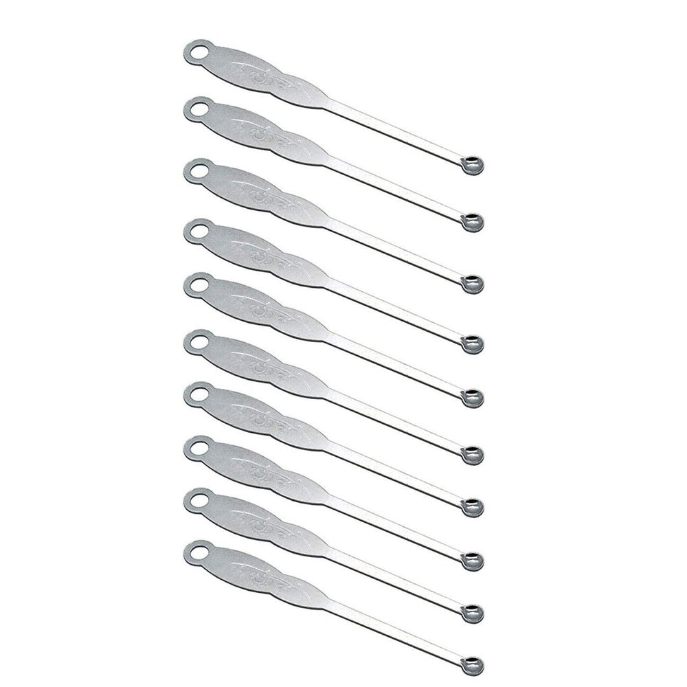 10pcs Sliver Metal Ear Spoon Earwax Curette Remover Earpick Tool Hanging Clean Tool for Ear Key Hanging Key Pendant for Adult Children
