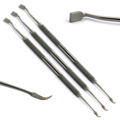 3Pcs Dental Band Pusher Scaler Orthodontic Bands Placement Seating Serrated Serrated Scaling Cement Clean-Up
