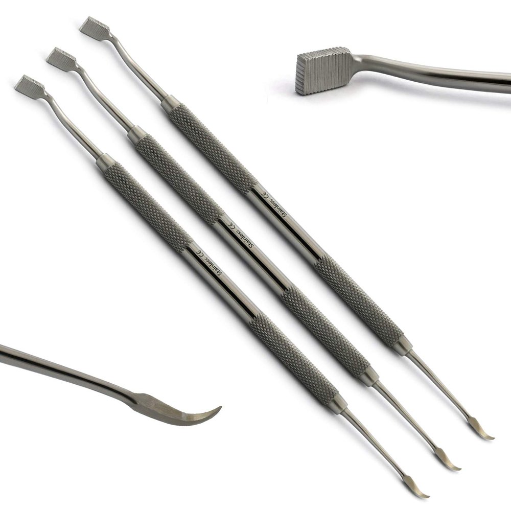 3Pcs Dental Band Pusher Scaler Orthodontic Bands Placement Seating Serrated Serrated Scaling Cement Clean-Up