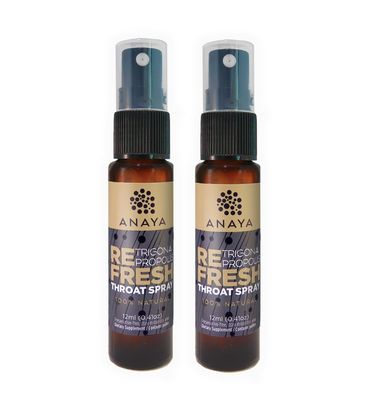 Anaya Trigona Propolis Throat Spray (Pack of 2) (with organically-farmed stingless melipona bee Honey) - 100% Pure Natural Sore Throat Relief, Immune Support, Also for Kids