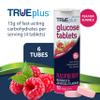 TRUEplus Glucose Tablets, Chewable, Raspberry Flavor, 15g Fast-Acting Carbohydrates, Fat Free, Gluten Free, Raise Low Blood Sugar and Boost Energy, 10 Count, 6 Tubes view 2