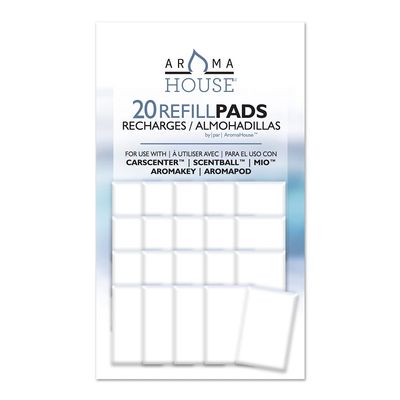 AromaHouse Aromatherapy Diffuser Unscented Refill Pads for Essential Oil for Use with ScentBall, Carscenter Aromakey, Aromapod & Mio, 20 Count
