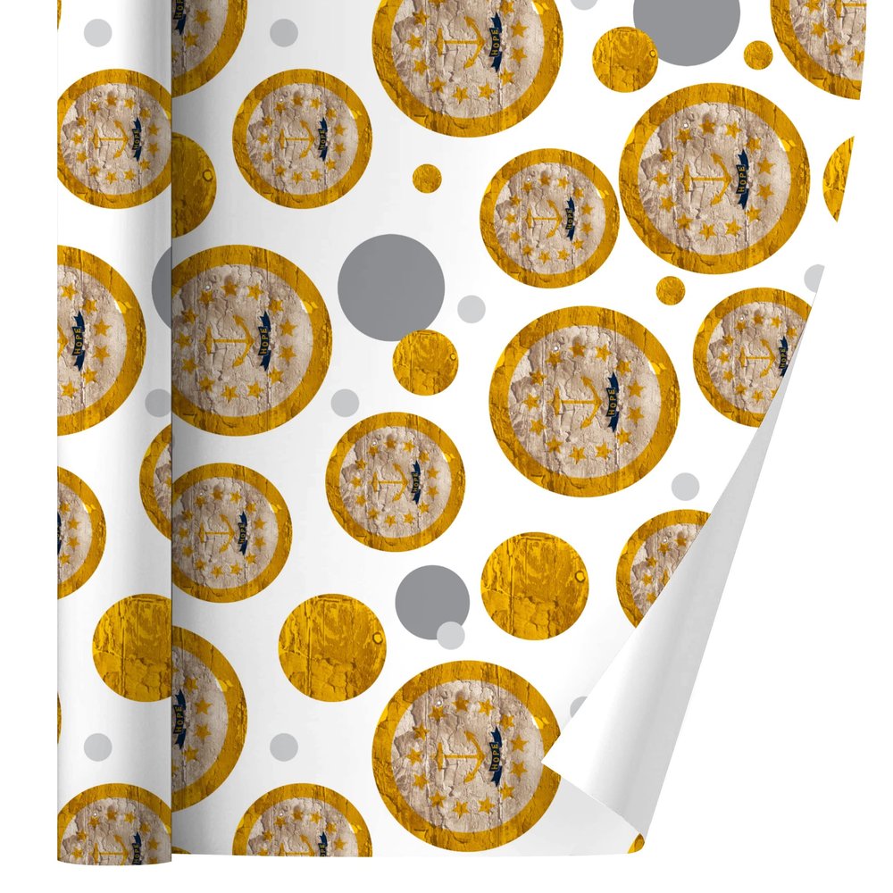 GRAPHICS & MORE Rustic Distressed Rhode Island State Flag Gift Wrap Wrapping Paper Roll