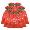 Locenten 7 Packs 11.8 x 15.5 Christmas Drawstring Gift Bag Xmas Present Wrapping bags Party Favor Green