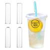 0.59 Inches Glass Straw Cap Fit the Tumblers with Lids and Straws, Straw Cover Clear, Keeps all the Dust Out, Healthy, Reusable,Eco Friendly view 1