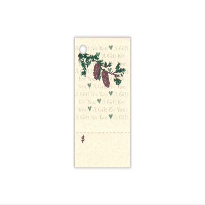 100 Pinecone Price Tags & 100 Cut Strings for Crafts & Gifts. Perforated for Price.