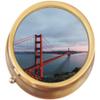 Golden Gate Bridge Brass Round Pill Box view 1