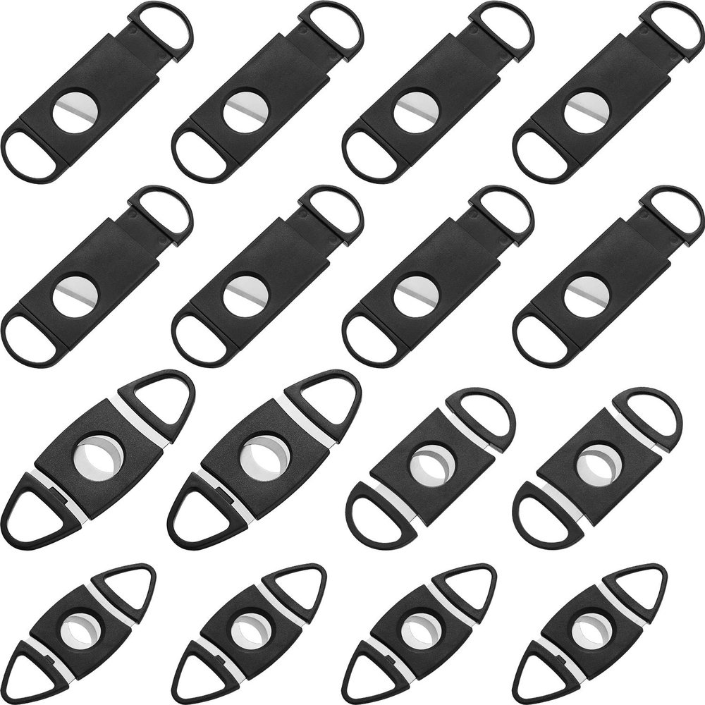 16 Pieces Cutter Black Plastic Guillotine Clippers with Double Blades Accessories (4 Shapes)