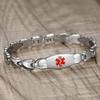 LinnaLove Double Heart Medical alert Bracelet for Women 7 1/2 inches Stainless steel no iv no bp alert bracelet for Lymphedema alert view 2