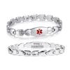 LinnaLove Double Heart Medical alert Bracelet for Women 7 1/2 inches Stainless steel Medical alert bracelets for Type 1 Diabetes view 1