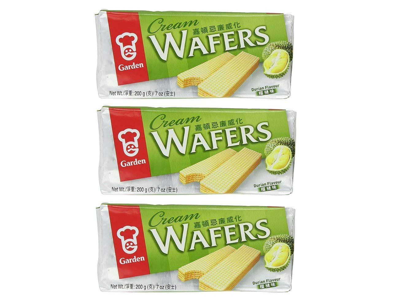 Garden Cream Wafers Durian Flavor 200g, 3 Pack