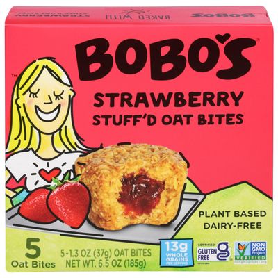 Bobos Oat Bars Bites Stuffed Strawberry 5Pc 6.5 OZ