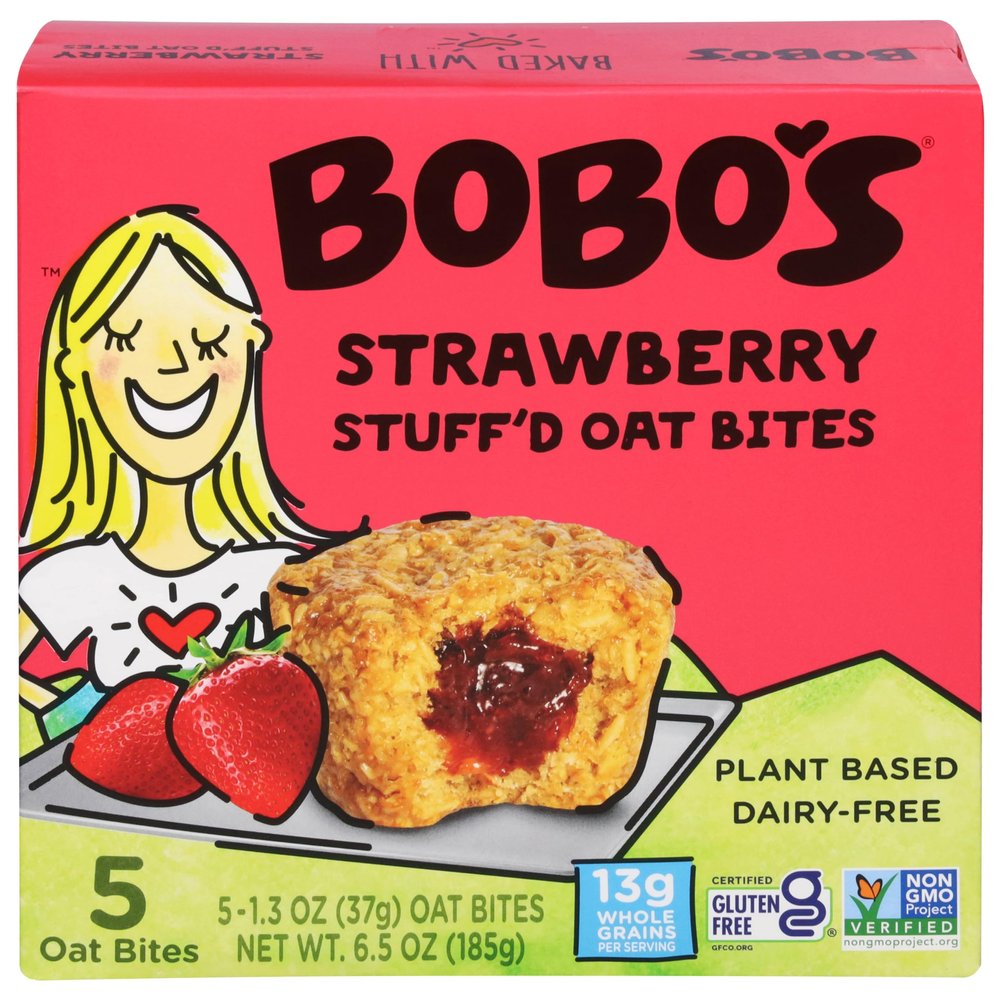 Bobos Oat Bars Bites Stuffed Strawberry 5Pc 6.5 OZ