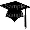 1/2 Sheet - Black Graduation Cap Birthday - D24516 - 2D Edible Cake Cupcake Party Topper view 1