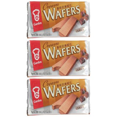 Garden Cream Wafers Chocolate Flavor 200g, 3 Pack