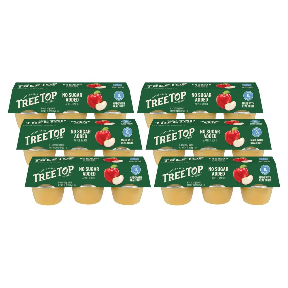 Tree Top Apple Sauce Organic No Sugar Added, 6 Count (Pack Of 6)