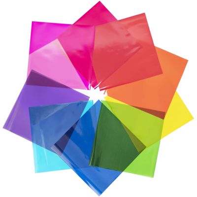 FIESTA WRAPS 210 Cellophane Sheets 8x8 in (10 Colors Assorted Value Pack) - Colored Cellophane Paper - Transparent Paper for Crafts - Cello Wrapping Sheets