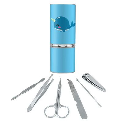 Cute Kawaii Baby Narwhal Stainless Steel Manicure Pedicure Grooming Beauty Care Travel Kit