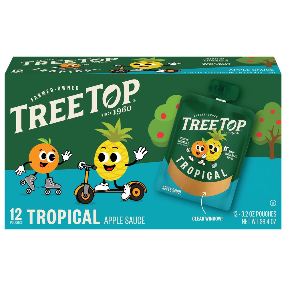 Tree Top Applesauce Pouches (3.2 Ounce (Pack of 12), Tropical)