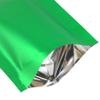 100pcs Frosted Clear Window Stand Up Colored Metallic Foil Resealable Zipper Seal Bags (Green, Standup | 10.5oz) view 4