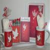 Christmas Dove Mugs Coffee Hot Chocolate Metal Tray Marshmallow Peppermint Spoon view 2