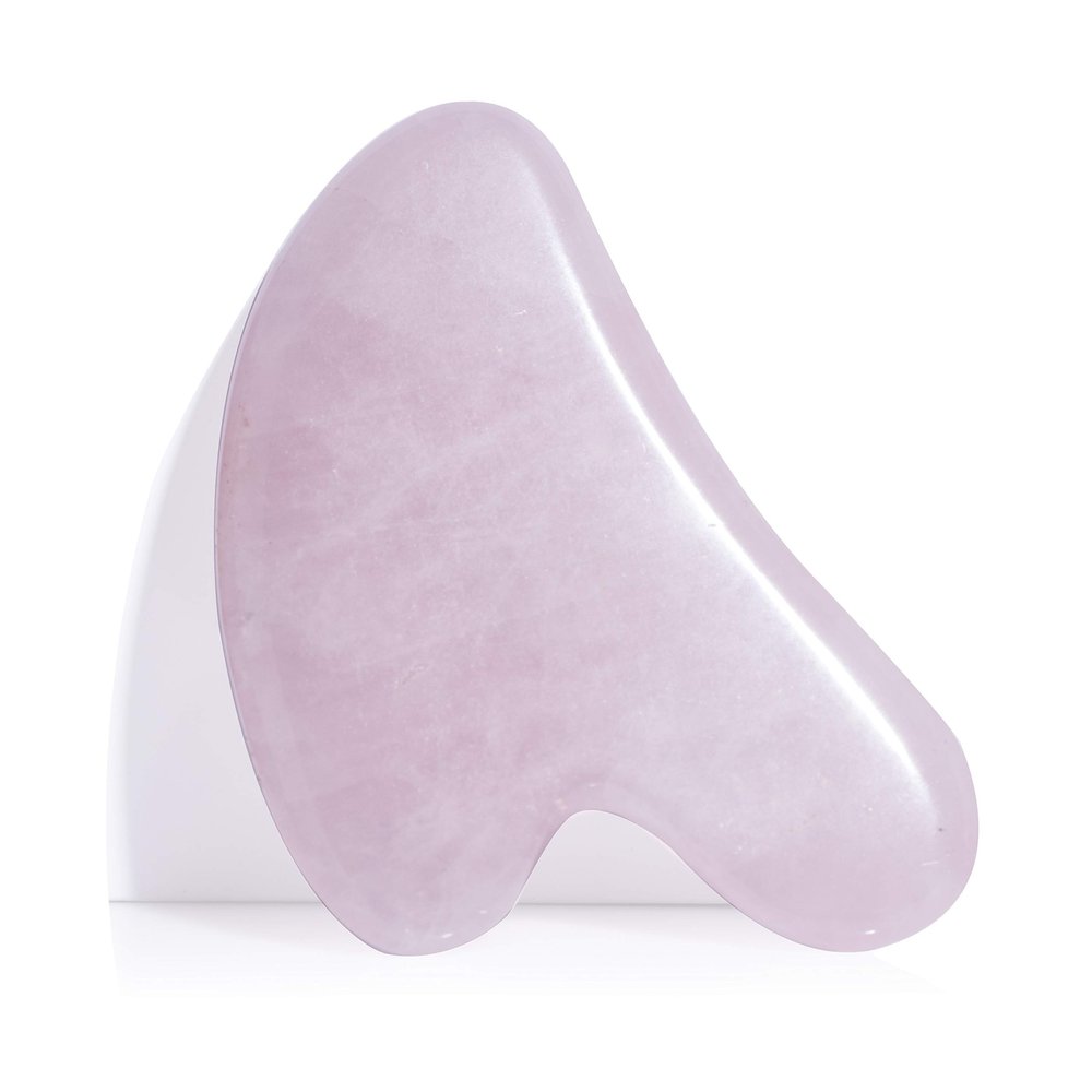 Guasha Scraping Massage Tool Rose Quartz Gua Sha Board - Traditional Scraper Tool for Anti-Aging - 100% Natural Pink Quartz Stone Guasha - Gasha Massage Stones by Sandine