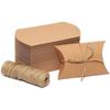 Bright Creations Kraft Pillow Box - 5 x 3 In, Brown, Pack of 50 - Pillow Gift Card Holders & Jewelry Containers with Jute Twine - Wedding & Party Favor Holders view 1