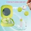 Erewa Contact Lens Case, 2 Pack Portable Contact Lens Box Kit with Mirror, Compact Soak Storage Kit for Travel (Green) view 4
