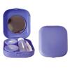 Erewa Contact Lens Case, 2 Pack Portable Contact Lens Box Kit with Mirror, Compact Soak Storage Kit for Travel (Purple) view 1