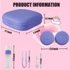 Erewa Contact Lens Case, 2 Pack Portable Contact Lens Box Kit with Mirror, Compact Soak Storage Kit for Travel (Purple) view 2