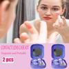 Erewa Contact Lens Case, 2 Pack Portable Contact Lens Box Kit with Mirror, Compact Soak Storage Kit for Travel (Purple) view 3
