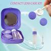 Erewa Contact Lens Case, 2 Pack Portable Contact Lens Box Kit with Mirror, Compact Soak Storage Kit for Travel (Purple) view 4