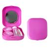 Erewa Contact Lens Case, 2 Pack Portable Contact Lens Box Kit with Mirror, Compact Soak Storage Kit for Travel (Rose Red) view 1