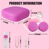 Erewa Contact Lens Case, 2 Pack Portable Contact Lens Box Kit with Mirror, Compact Soak Storage Kit for Travel (Rose Red) view 2