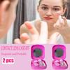 Erewa Contact Lens Case, 2 Pack Portable Contact Lens Box Kit with Mirror, Compact Soak Storage Kit for Travel (Rose Red) view 3