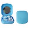 Erewa Contact Lens Case, 2 Pack Portable Contact Lens Box Kit with Mirror, Compact Soak Storage Kit for Travel (Blue) view 1