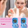 Erewa Contact Lens Case, 2 Pack Portable Contact Lens Box Kit with Mirror, Compact Soak Storage Kit for Travel (Blue) view 3